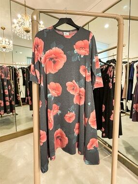 3/4 Sleeve Poppy Joplin Dress w/Pockets